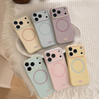 Sạc Không Dây Tương Phản Màu Ống Kính Trái Tim Tình Yêu Khung Điện Thoại Cho iPhone 17Promax 17Pro 12 13 14 15 16 Pro Max Silicon Mềm Chống Sốc Nữ Điện Thoại Di Động