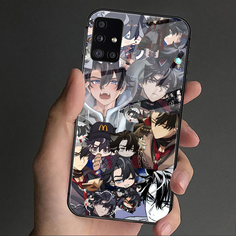 Wriothesley genshin impact 01 Ốp Điện Thoại Kính Cho Samsung Galaxy A14 A16 A30 A22 A32 A33 A15 A35 A42 A55 A56 4G A52 A53 A54 A70 A71 A72 A73 5G Cover
