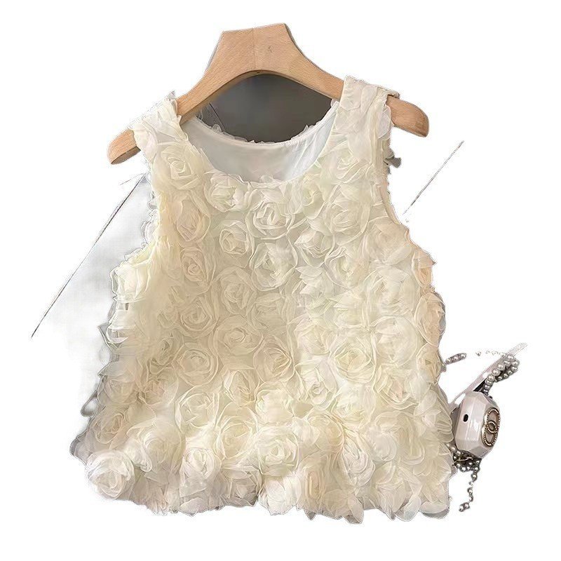 [Ưu đãi đặc biệt trong thời gian có hạn] Seckill Size lớn Thời trang chất lượng cao dành cho nữ Hoa hồng ba chiều 26 Áo vest không tay mùa hè Niche Kỳ nghỉ ngắn Áo nữ