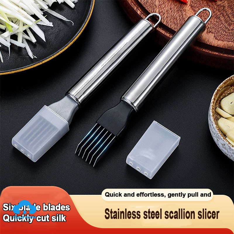 Máy thái hành lá đa năng tiết kiệm sức lao động bằng thép không gỉ, dụng cụ nhà bếp nhỏ gọn