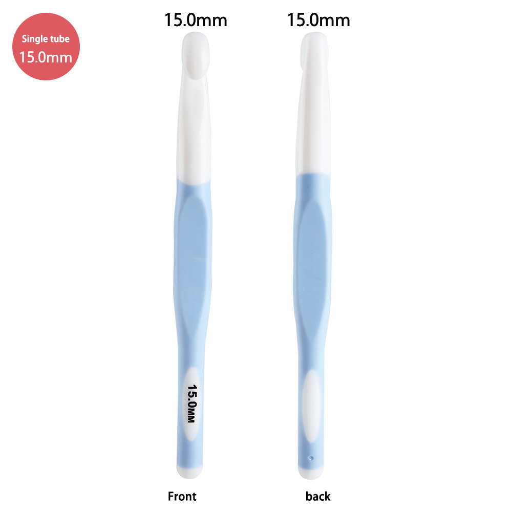 Kích thước lớn Móc móc 4 chiếc Bộ kim móc dài QLRFFLJOY 8mm 10mm 12mm 15mm Tay cầm cao su Móc móc Dụng cụ dệt sợi DIY để đan Chăn, Khăn choàng và thảm