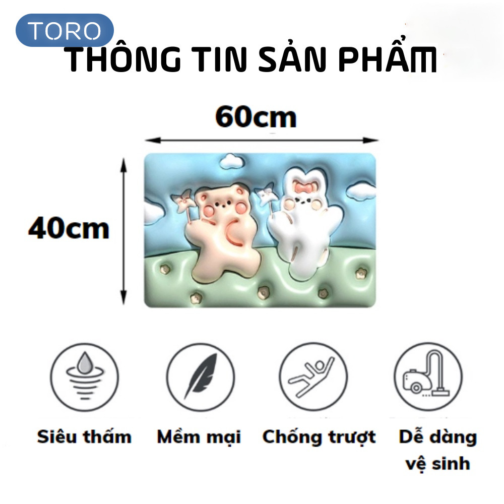 Thảm Lau Chân 3D Thấm Nước Nhanh 3S Chống Trượt, Thảm Chùi Chân Decor Phòng Tắm Siêu Cute HomeMate