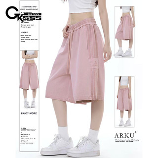 GKSSS Quần short thể thao thông thường mới của Mỹ thương hiệu hợp thời trang băng lụa sọc bên phong cách trung tính