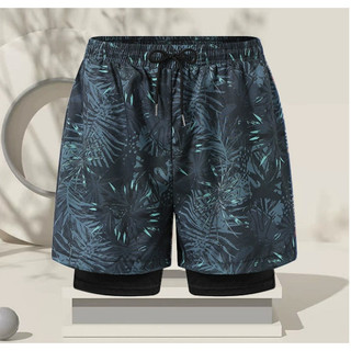 Plus Size Nam Quần Short Bơi Thể Thao Nhanh Khô Hai Lớp Bể Bơi Đi Biển Quần