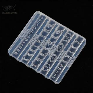 [hatheaven] 3D Ren Viền Móng Tay Nghệ Thuật Khuôn Silicon Váy Pháp Họa Tiết Trái Tim Ngôi Sao Giấy Nến Mẫu Tự Làm Dụng Cụ Khắc Phụ Kiện Làm Móng Tay Đẹp