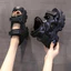 Giày Sandal Thể Thao Nữ Mùa Hè Phong Cách Mới 11cm Giày Sandal Nâng Cao Bên Trong Nữ Phù Hợp Với Đế Nêm Nền Tảng Sandal