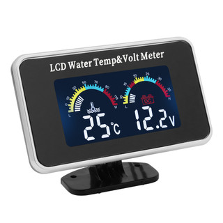 Đồng hồ đo nhiệt độ nước 2 trong 1 12V 24V Máy đo điện áp LCD kỹ thuật số Đồng hồ đo nhiệt độ nước với cảm biến 1 / 8NPT Phụ kiện ô tô