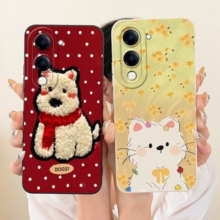 Dành Cho Vivo Y04 Y04e Y04s V2430 Ốp Điện Thoại Có Họa Tiết Thỏ Mèo Hoạt Hình Dễ Thương Bảo Vệ Ống Kính Vivo Y04S Y04 4G Vỏ TPU Silicon Mềm