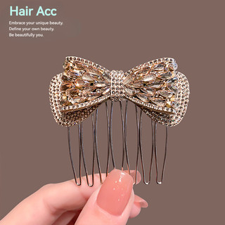 Phong Cách Nhẹ Nhàng Nơ Kim Cương Kẻ Sọc Lược Nữ Thời Trang Cao Cấp Chống Trơn Trượt Chèn Lược Phong Cách Mới Tóc Gãy Arrang