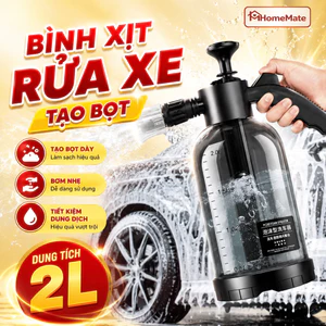 Bình Xịt Tạo Bọt Tuyết Rửa Xe HomeMate 2L – Bình Phun Bọt Cầm Tay Kèm Đầu Chống Gió, Bình Tưới Cây Đa Năng