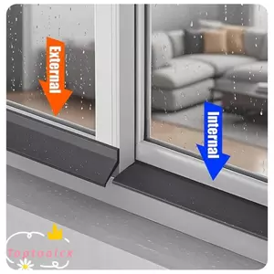 TOPTOOLCX 50cm thanh chặn nước cửa sổ, cao su chống thấm, viền kín bền, bảng mưa ngăn chảy ngược