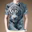 Mùa Hè 2026 Mới Họa Tiết Hổ 3D In Unisex Xu Hướng Thời Trang Tay Ngắn Cổ Tròn Top