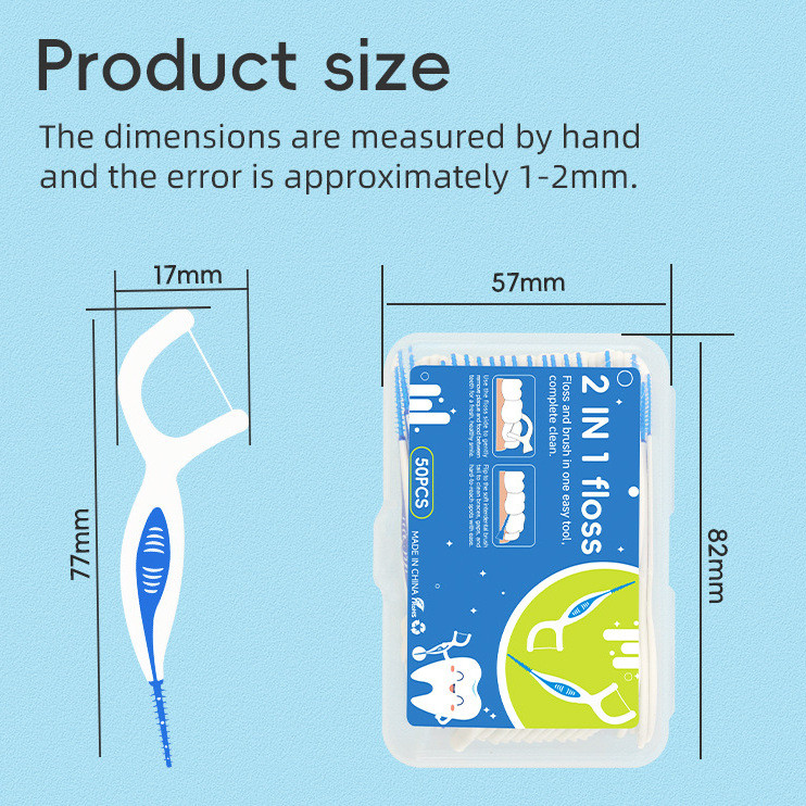 Orthodontic Nha Khoa Floloss Stick Silicone Interdental Brush 50 Chiếc Hộp Nẹp Nha Khoa Hoop Vệ Sinh Interdental Brush Dùng Một Lần Nha Khoa Flos 26.4.17