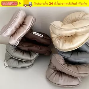 Giá đỡ đuôi ngựa co giãn CORALTIDE, Dây buộc tóc ngủ bằng vải cotton siêu mềm màu trơn, thời trang đầy bông có độ đàn hồi cao Không gây hư tổn Dây buộc tóc nữ