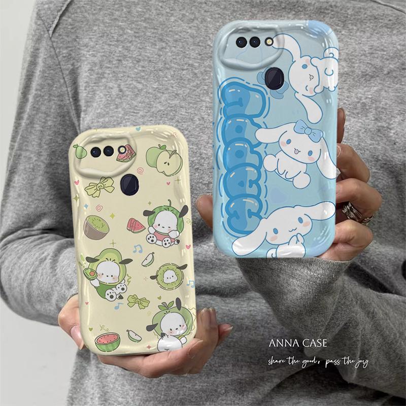 Ốp Cho OPPO A5S A12 F9 F9 Pro Phim Hoạt Hình Kem Sanrio Cặp Đôi Mềm TPU 3D Sóng Silicon Vỏ Điện Thoại