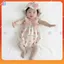 Body chip hai dây kèm mũ cho bé gái Bodysuit cho bé gái Áo liền quần trẻ sơ sinh SLH268