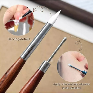 Cọ Nặn gel Hoa Silicon 2 Đầu Cán Gỗ, CỌ làm nail, cọ vẽ móng -  Phúc Hưng