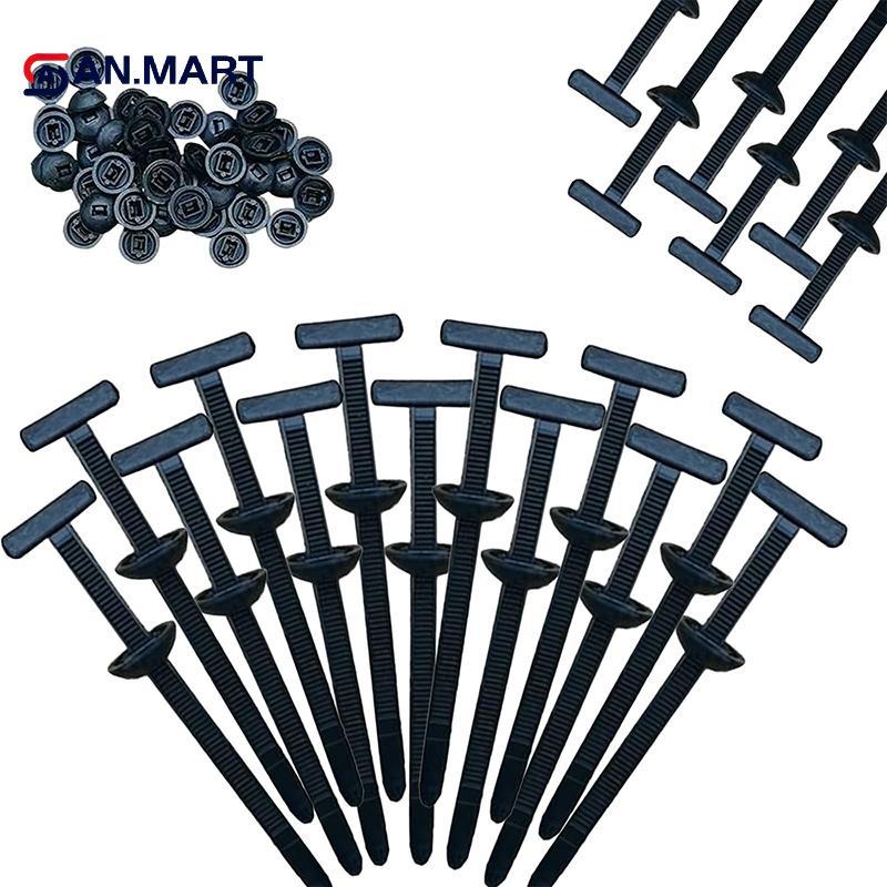 AN.MART 10-100 Cái Dây Buộc Cáp Đa Năng Nylon Bule Tự Mất Dây Buộc Zip Có Nút Pin Đa Năng Để Sửa Chữa Xe Ô Tô Hàng Ngày VN