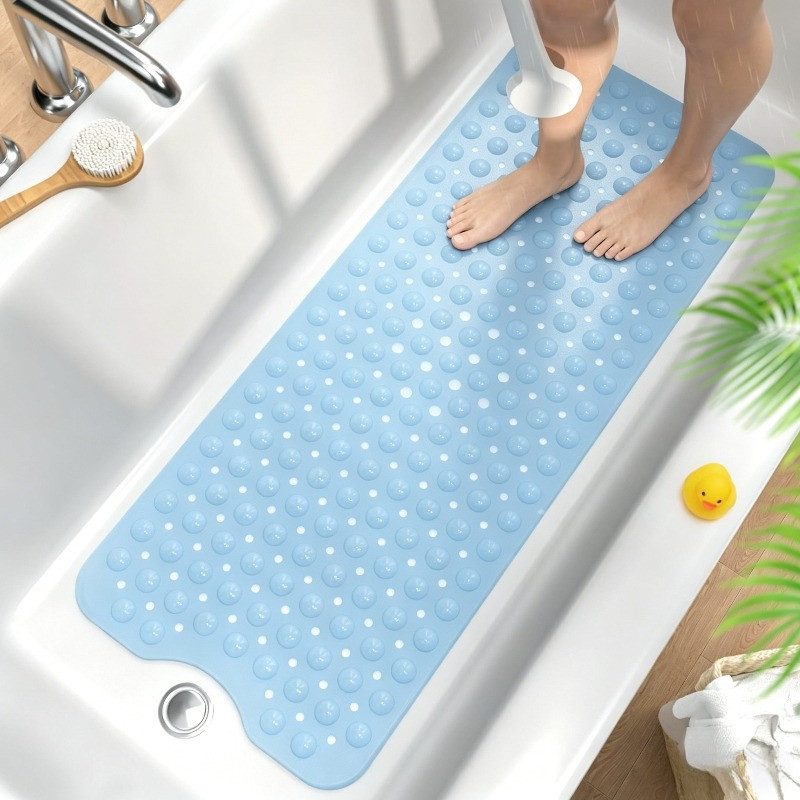 Thảm Massage Chân Lót Sàn Nhà Tắm Chống Trơn Trượt, Kích Thước 40x100cm, Lỗ Thoát Nước, Cốc Hút,chất Liệu PVC Cao Cấp
