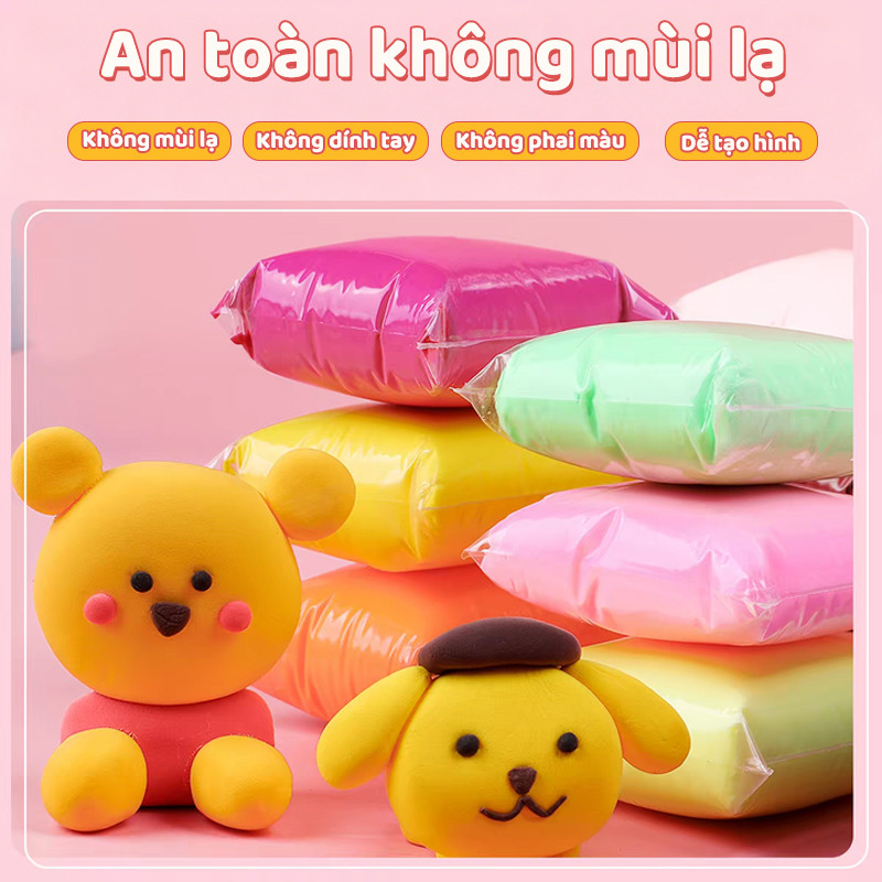 Đất Nặn​ DIY 12/24/36 Màu Đất Sét Tự Khô - Sản Phẩm Siêu Nhẹ Dành Cho Bé, Kèm Bộ Phụ Kiện Phong Phú
