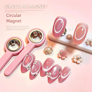 MIANEL Nâng cấp mới Nam châm mắt mèo rỗng 3 giây – Nam châm vòng từ tính mạnh dành cho nghệ thuật làm móng từ tính, dụng cụ làm móng thân thiện với người mới bắt đầu