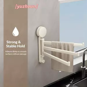 Khăn treo tường phòng tắm Ra Hút 4 thanh Móc treo khô xoay Không đục lỗ cho vòi hoa sen nhỏ