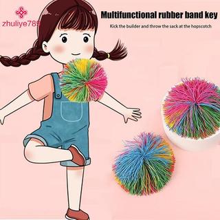 Quả bóng căng thẳng đầy màu sắc cầu vồng fidget, bóng cảm giác dây buộc cho bé co giãn đẹp