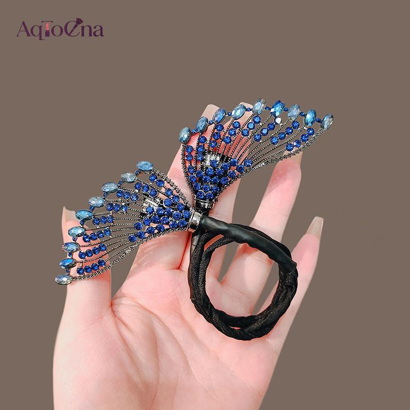 Kẹp tóc uốn phong cách Hàn Quốc với pha lê tinh tế - phụ kiện tóc sang trọng AqToCna
