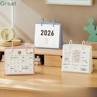 Lịch TUYỆT VỜI 2026, Giấy dày Knickknacks Lịch để bàn, Xuất hiện cao sáng tạo Lịch trình đơn giản Đồ dùng học tập