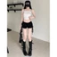 Quần Short Jean EBINLANDS dành cho nữ, Quần Short Denim eo thấp Y2k, Quần ngắn phong cách Gothic Kpop thường ngày Trang phục mùa hè