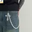 <YEI>Accessorize Phong Cách Punk: Mặt Dây Chuyền Giả Ngọc Trai, Quần jean Thắt Lưng và Ví Dây Xích Cho Nam