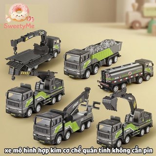 Đồ chơi xe tải cẩu quán tính Hợp kim ABS Xe xây dựng Trẻ em Giả vờ chơi Quà tặng giáo dục