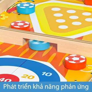 Gỗ 5 Trong 1 Hai Mặt Trò Chơi Ban Trẻ Em Giáo Dục Xếp Hình Bowling Ludo Khúc Côn Cầu Động Vật Cờ Vua