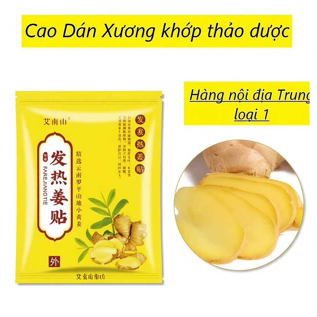 COMBO 3 Túi 150 miếng Cao dán gừng giảm đau mỏi xương khớp, tê bì tay chân