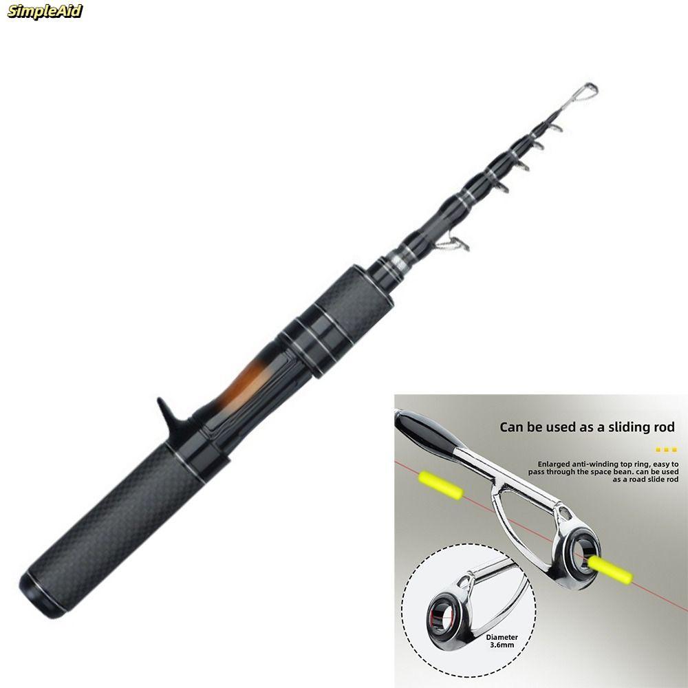 Cần câu bằng kính thiên văn SIMPLEAID, Tay cầm Carbon Chiều dài 1,5m Cần thu hút, Đầu rắn siêu nhẹ UL Chiều dài 1,8m Cần câu du lịch
