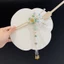 Hanfu Bước Lắc Tua Dài Kẹp Tóc Lụa Rối Kẹp Tóc Cổ Điển Tươi Thủy Tinh Hoa Sườn Xám Mới Phong Cách Trung Hoa Mũ Đội Đầu