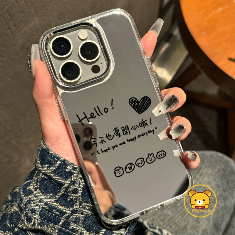 Ốp Điện Thoại Mèo Happy Dog Cho Realme GT 8 7 5 Pro 3 Neo 8 7X 7 6 5 SE 240W V70 V60 V60S V23 V23i P4 Lite P3 Ultra P1 Pro Q5i U1 Vỏ Gương Hoạt Hình Dễ Thương