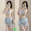 Đồ Bơi Nữ Bikini Chia Ba Mảnh Gợi Cảm Influencer Kim Cương Dây Chuyền Đồ Bơi