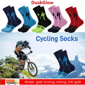 DUSKGLOW 1 Đôi Tất Đi Xe Đạp, Tất Đi Xe Chất Lượng Cao Chống Mùi, Phụ Kiện Ngoài Trời Chuyên Nghiệp Tất Bóng Đá Chống Mài Mòn Cho Nam Nữ