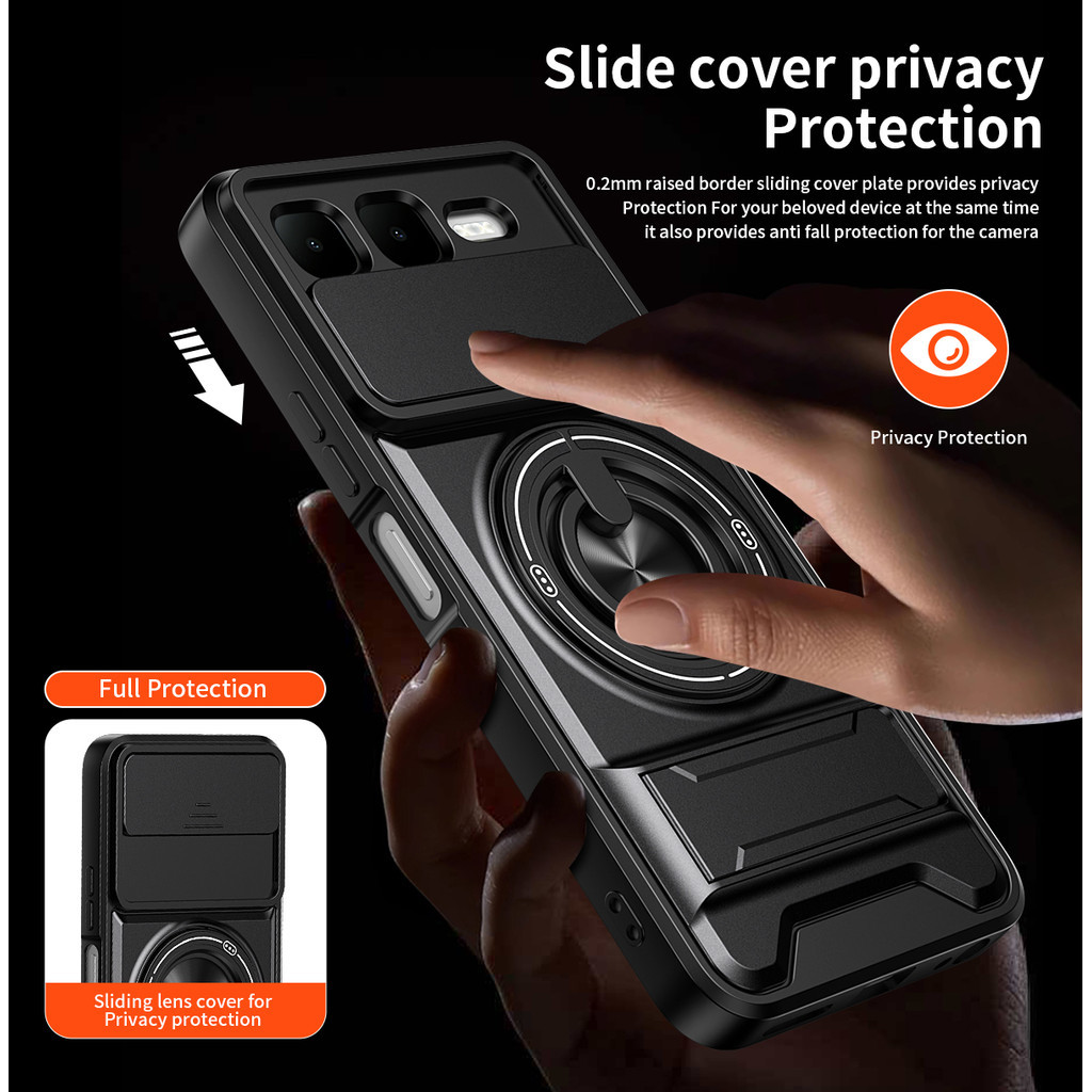 Ốp Điện Thoại Đa Năng Sang Trọng Thích Hợp Cho Infinix Smart 10 Plus 4G Dây 360°Giá đỡ vòng có vỏ máy ảnh Vỏ bảo vệ toàn diện chống sốc