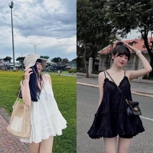 DECI TOP-Áo Hai Dây Babydoll Ren, Áo Hai Dây Tiểu Thư Dấu Quần MyaHouse