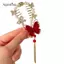 AqToCna Sel Camellia Vuốt Tóc Kẹp Thuốc Đầu Đuôi Ngựa Bule Kẹp Tóc Chuông Phong Lan Xoắn Tóc Ếch Bule Kẹp Tóc AqToCna