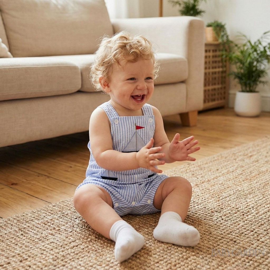 Bộ áo liền quần bé trai cho trẻ sơ sinh Quần yếm sọc cổ vuông / thuyền buồm / bóng chày dễ thương