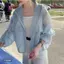 Quần áo chống nắng, áo khoác ngắn phong cách zip-up thông thường dành cho nữ, áo rộng rãi