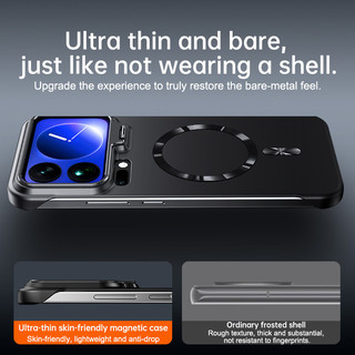 Ốp Lưng Từ Tính Không Khung Cho Xiaomi 17 Pro Max 15 14 Pro Vỏ Sạc Không Dây Có Chân Đế Ống Kính