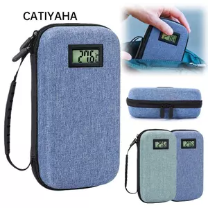 Túi làm mát Insulin CATIYAHA, Bảo quản lạnh bằng cách nhiệt EVA, bền bỉ với màn hình nhiệt kế Bộ sắp xếp thuốc làm lạnh không thấm nước cho bệnh nhân tiểu đường