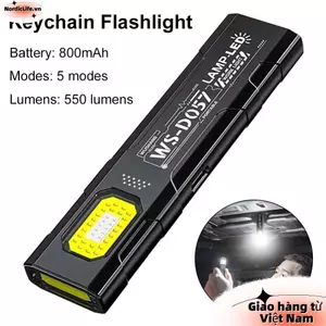 Đèn pin Mini NORDICLIFE, Đèn pin móc khóa LED có thể sạc lại USB chiếu sáng nguồn kép, Mặt sau từ tính Đèn lồng bỏ túi có độ sáng cao di động