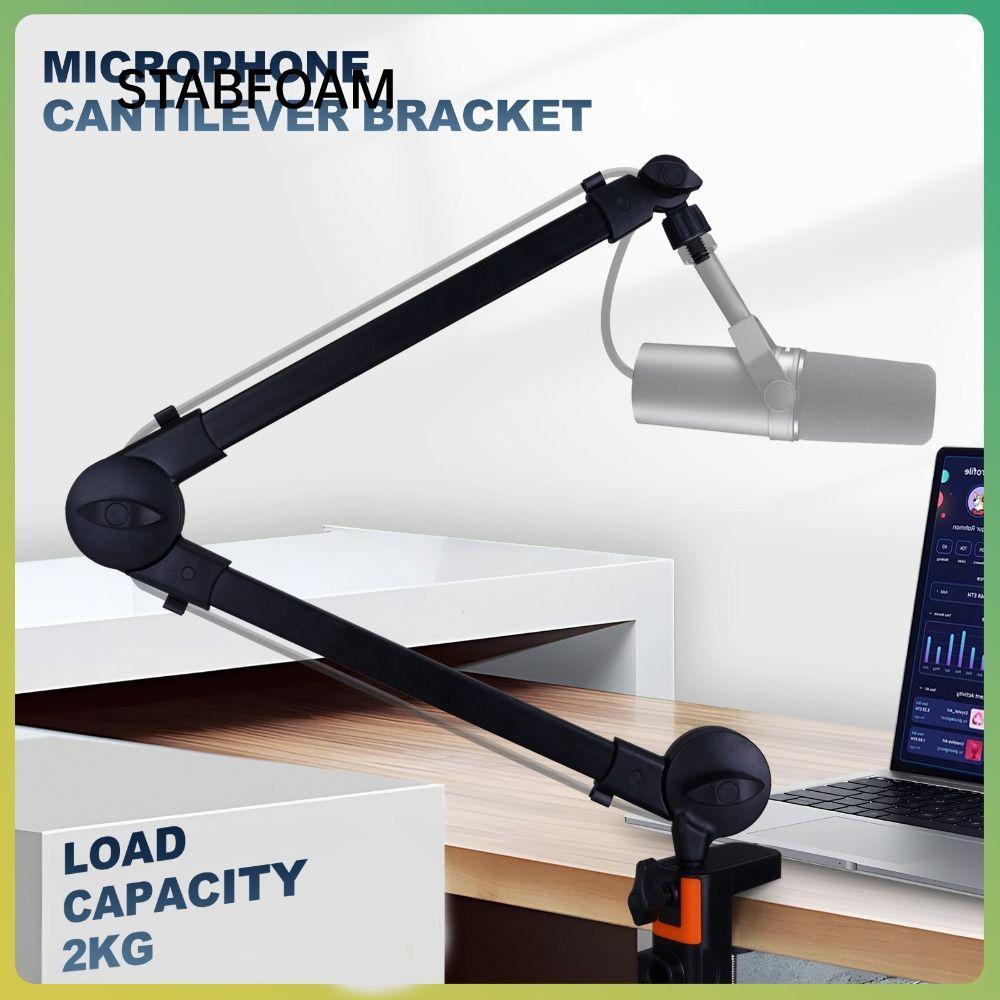 STABFOAM Chân đế Mic STABFOAM, 360° Xoay cánh tay có thể điều chỉnh Micro Boom Arm, Giá đỡ máy tính để bàn chắc chắn phổ thông cấp chuyên nghiệp Podcasting