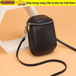 Túi đeo vai SNUGHOUSE, Túi đeo chéo phong cách Hàn Quốc bằng da PU, Túi điện thoại di động mềm chống thấm nước