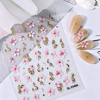 Móng Tay Nghệ Thuật Mùa Xuân Hoa Miếng Dán Móng Tay Laser Dập Nổi Bronzing Nhỏ Tươi Phong Cách Retro Hoa Decal Trang Trí Móng Tay Dụng Cụ Làm Móng Tay Cho Tiệm Móng Tay